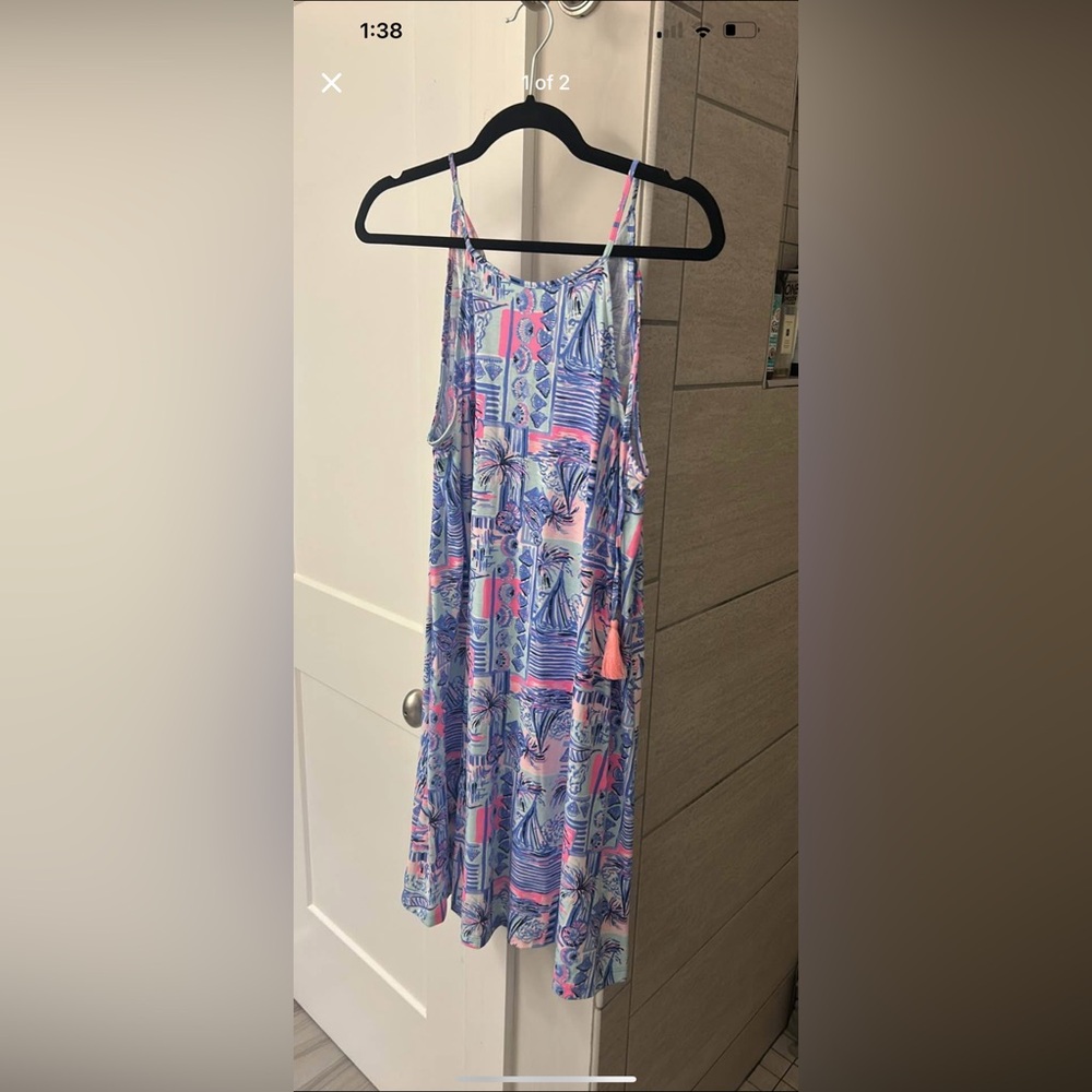 Lilly Pulitzer Blue and Pink Patterned Top